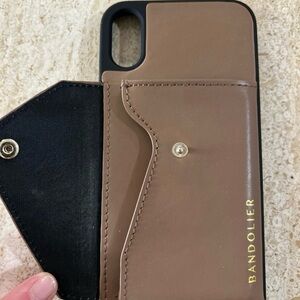 Bandolier Tan Leather Phone Case with Gold Accents for iPhone XR case only
